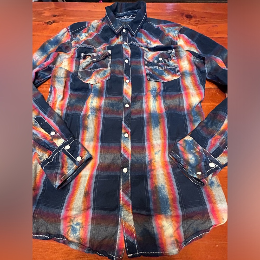 Mens BKE Vintage 1967 Snap Tailored Fit Long Sleeve Size Large